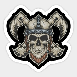 Vintage Vikings Skull Art Sticker